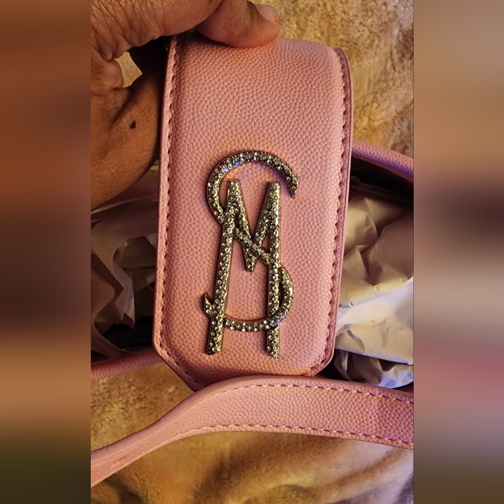 Fondant Pink Shoulder Steve Madden Bedazzled Purse - Picture 9 of 11